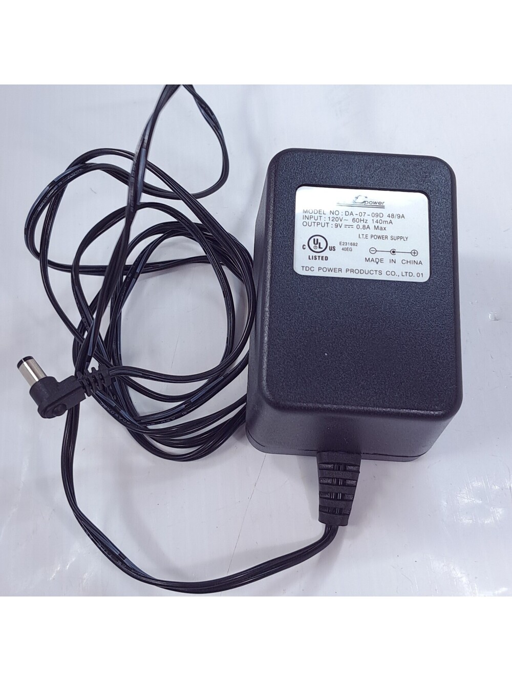 TDC Power Adapter Da-07-09D 48/9A Cord Supply 120V ~ 60Hz 140mA  9V